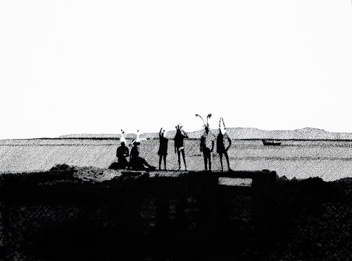 PLAJ  DEPRESYONU 2-Tuval üzerine akrilik ve mürekkepli kalem-109x80 cm-2012